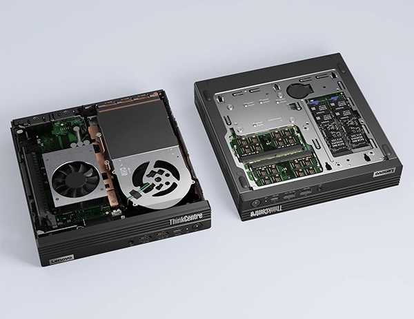 Photo of an opened ThinkCentre M90q Gen 4 Tiny