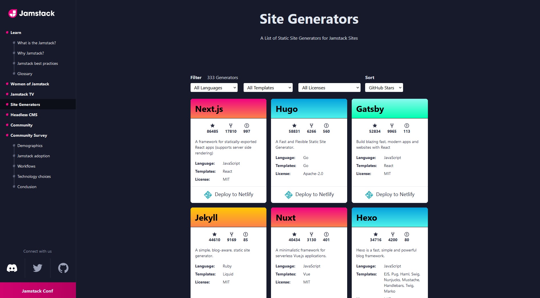 Screenshot of Jamstack.org