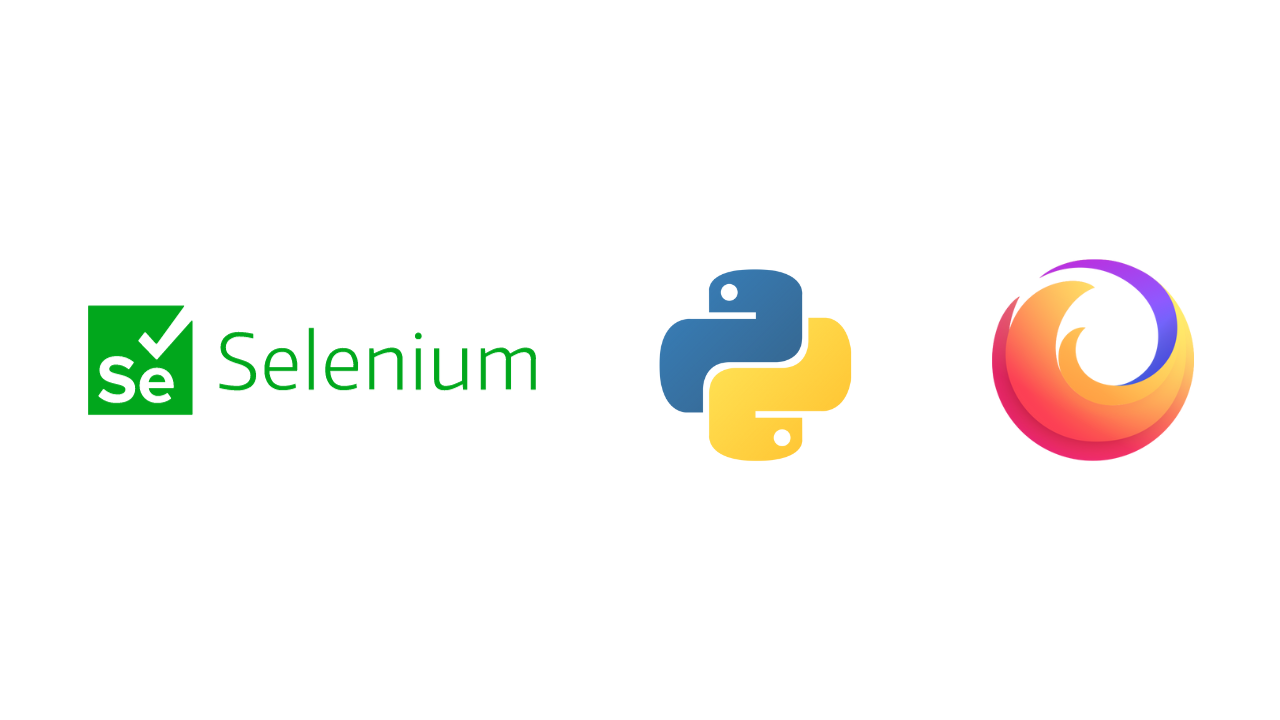 Selenium, Python, and Firefox logos