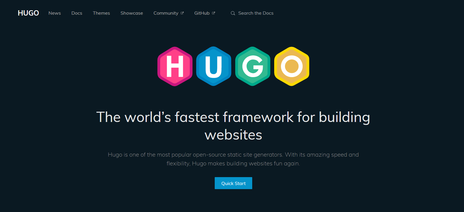 Screenshot of gohugo.io